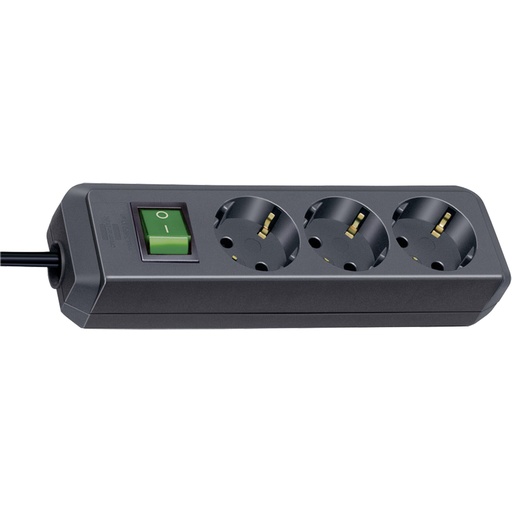 [543482] Brennenstuhl ECO-Line 3 fold black 1,5m + switch