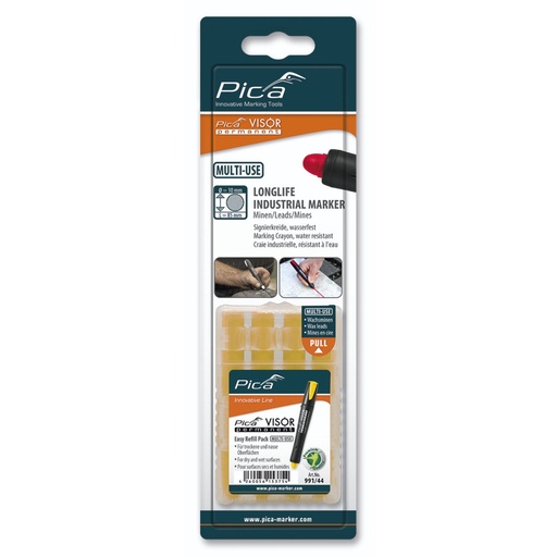 [798940] Pica VISOR permanent replacement refills yellow / SB