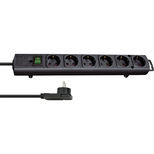 [543489] Brennenstuhl Extension Lead 6-fold Comfort-Line black 2m