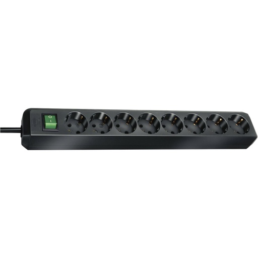 [543510] Brennenstuhl ECO-Line 8 fold black 3m + switch