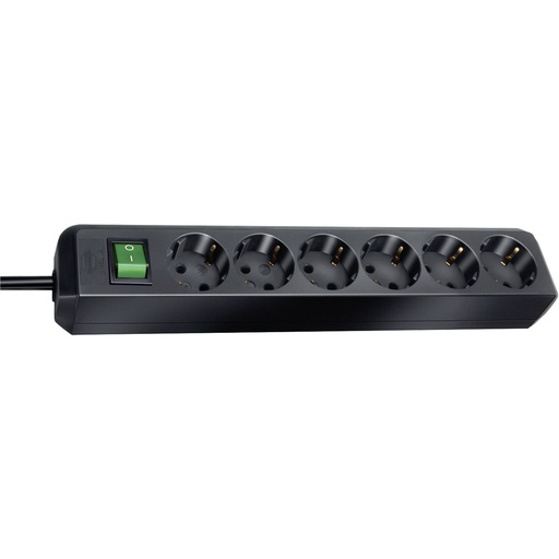 [543517] Brennenstuhl ECO-Line 6 fold black 1,5m + switch