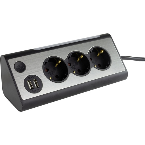 [595184] REV LIGHT SOCKET 3-fold Multiple Socket Outlet +2x USB