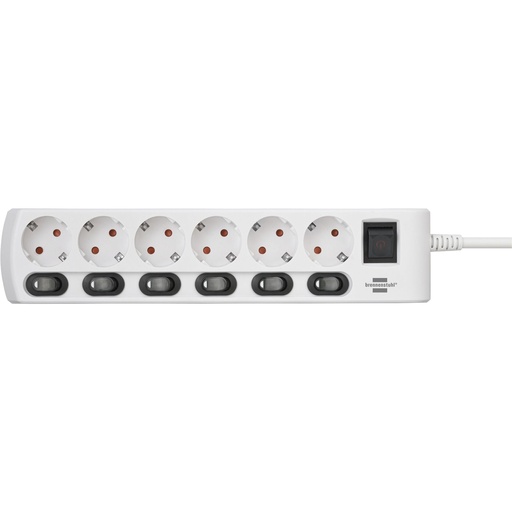 [618074] Brennenstuhl Socket Line 6-fold 2m incl. Switch
