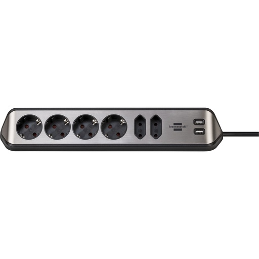 [673892] Brennenstuhl estilo Corner 6-way Extension Lead  black