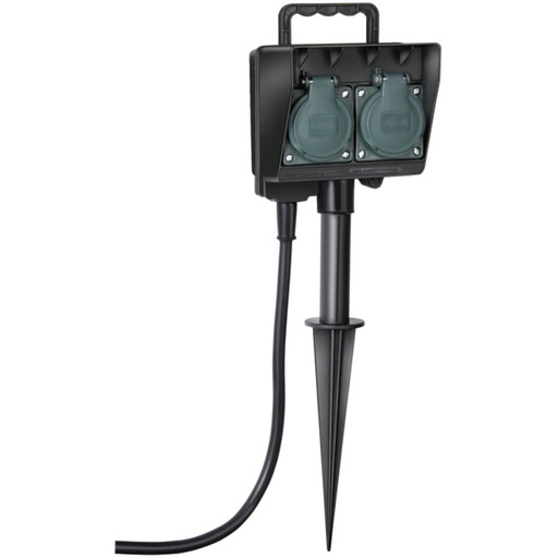 [676433] Brennenstuhl 2-way garden socket outlet with earth spike