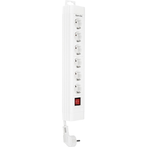 [767454] REV Outlet Strip 6-fold 2,4m Supraline w. switch white