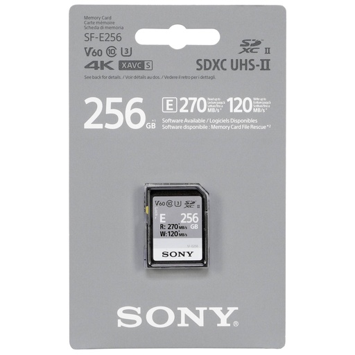 [501615] Sony SDXC E series         256GB UHS-II Class 10 U3 V60