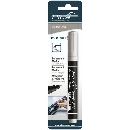 [799171] Pica Permanent Marker INSTANT white, Bullet Tip,  1-4mm Retail