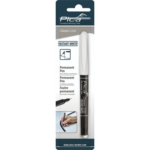 [799185] Pica Permanent Marker INSTANT white, Bullet Tip, 1-2mm  Retail