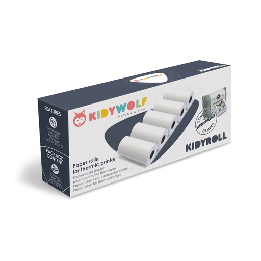 [880952] Kidywolf Paper Rolls for thermic printer 5 pcs.