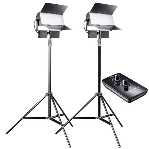 [150761] Walimex Pro Sirius 160 LED 65W Daylight 2-Pack with Tripods