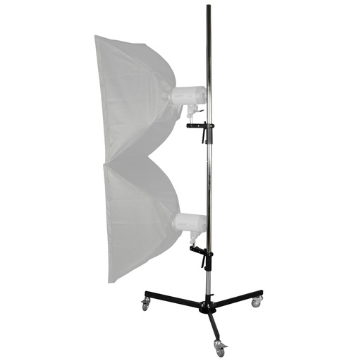 [628621] Walimex pro Wheeled Tripod,223cm with 2 Clamp Holders