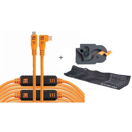 [132416] Tether Tools LeverLock&Cable Kit Optima 10G rechts orange 9,2m