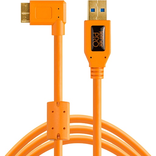 [197556] Tether Tools TPro USB 3.0 Micro-B Right Angle 4.6m/15 ORG
