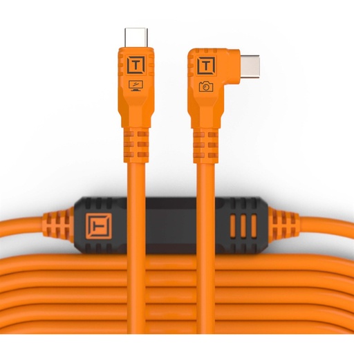 [889247] Tether Tools TetherPro USB-C auf USB-C rechter Winkel orange 9,4m