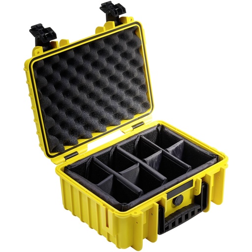 [792484] B&W Outdoor Case Type 3000 yellow with compartments