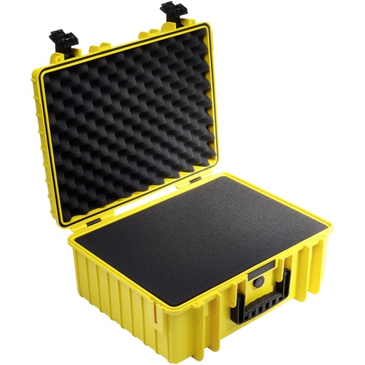 [792575] B&W Outdoor Case Type 6000 yellow with pre-cut foam insert
