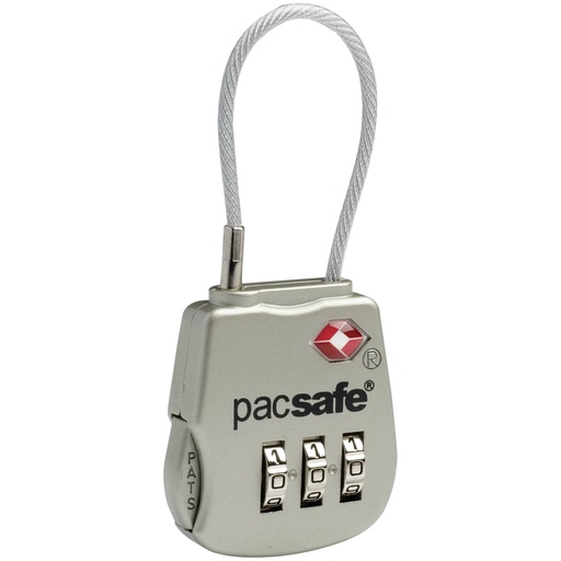 [837298] Pacsafe Prosafe 800 TSA Cable Combination Lock Silver