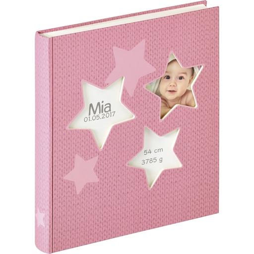 [276488] Walther Estrella pink 28x30,5 50 white Pages Babyalbum UK133R