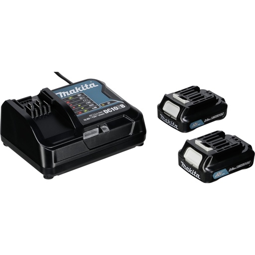 [593700] Makita Energy Kit 197658-5 2x BL1021B + DC10SB