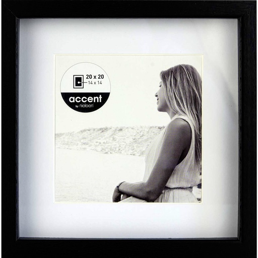 [274381] Nielsen Aura black 20x20 Wood incl. Passepartout 1115000