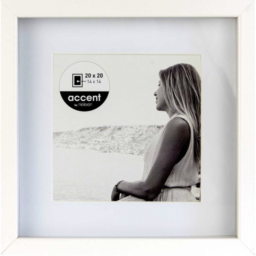 [274388] Nielsen Aura white 20x20 Wood incl. Passepartout 1115001