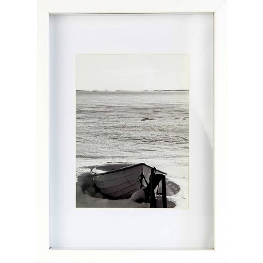 [274409] Nielsen Aura white 21x29,7 Wood incl. Passepartout 1121001