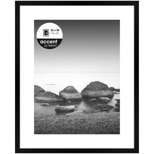 [350233] Nielsen Aura black 24x30 Wood incl. Passepartout 1122000