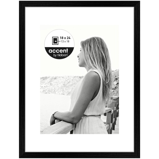 [350261] Nielsen Aura black 18x24 Wood incl. Passepartout 1134000