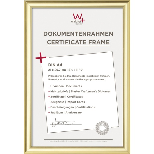 [463500] Walther Trendstyle       21x29,7 Resin gold DIN A4 KP130G