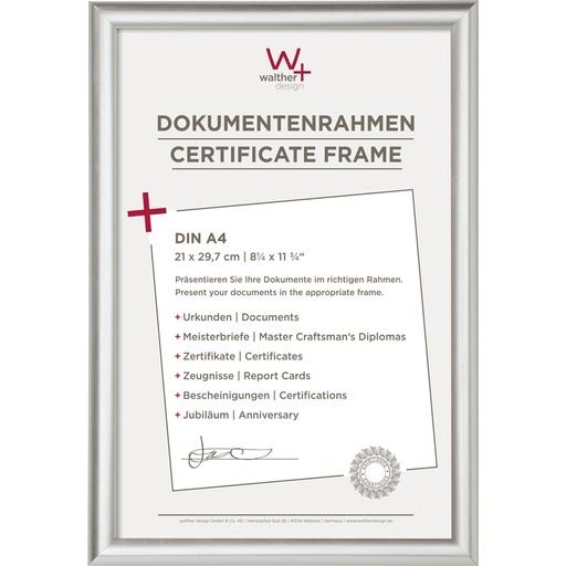 [463514] Walther Trendstyle       21x29,7 Resin silver DIN A4 KP130S