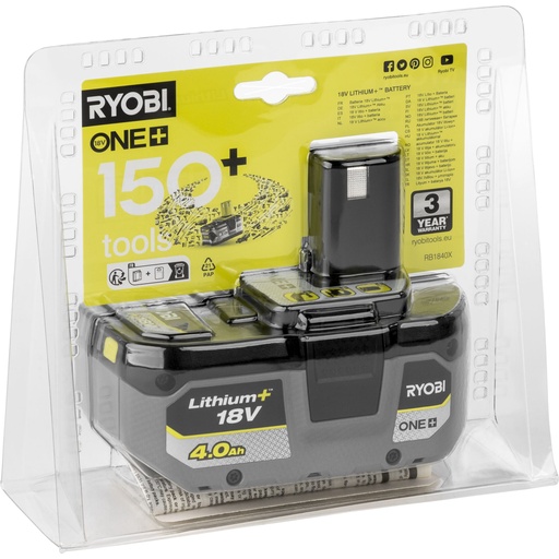 [861800] Ryobi RB1840X 18V 4,0Ah Battery