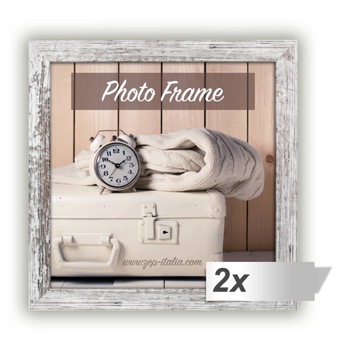 [538722] 2x1 ZEP Nelson 6 weiß/br.  20x20 Holz Bilderrahmen         V21206