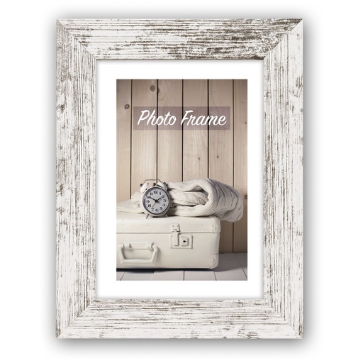 [632816] ZEP Nelson 6 white/brown   40x50 Wooden Frame V21546