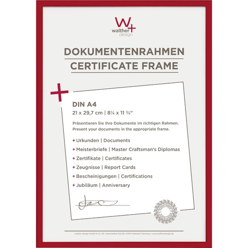 [723373] Walther New Lifestyle    21x29,7 Resin red DIN A4 KV130R