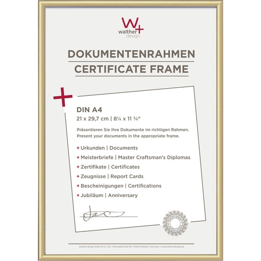 [733005] Walther New Lifestyle    21x29,7 Resin gold DIN A4 KV130G