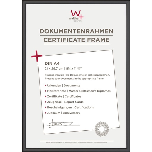 [733012] Walther New Lifestyle    21x29,7 Resin black DIN A4 KV130B