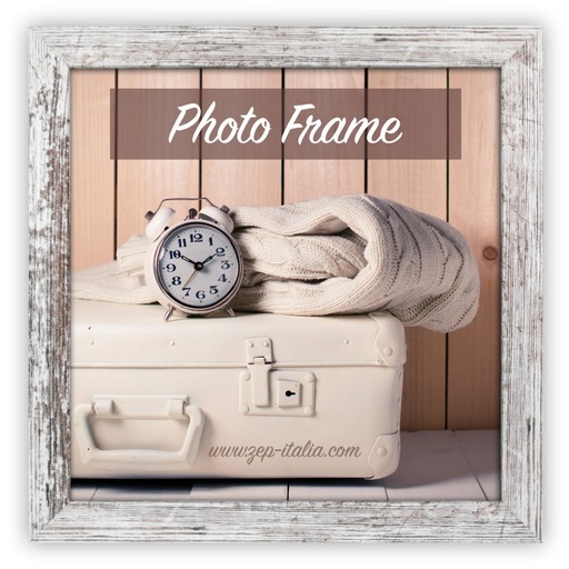 [733105] ZEP Nelson 6  white/brown  15x15 Wood Frame V21156