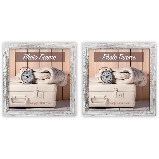 [733112] 2x1 ZEP Nelson6 weiß/braun 15x15 Holz Bilderrahmen         V21156
