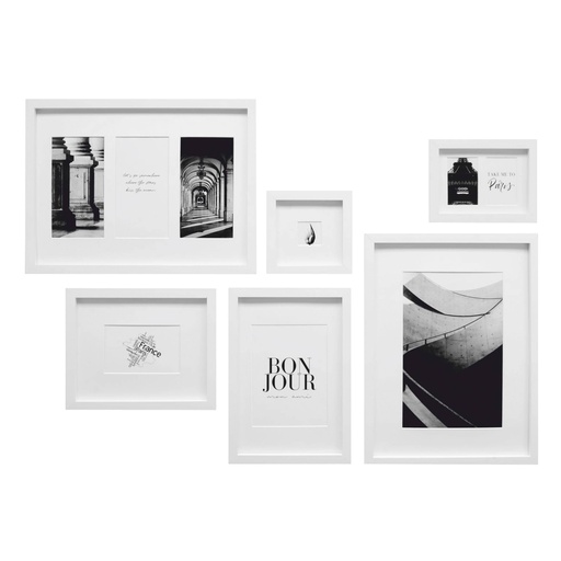 [529881] Deknudt S46YK1 WALL picture wall with 6 white wooden Frames