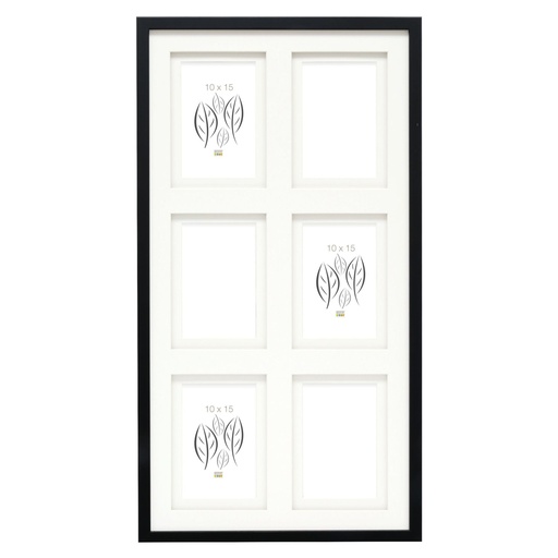 [869983] Deknudt S65KK2 black 6x10x15 Wood Gallery double Passepartout
