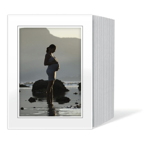 [810458] 1x125 Daiber Passepartouts 13x18 white/grey line