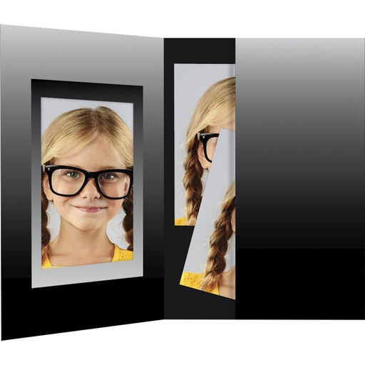[810199] 1x100 Daiber Folders Passport Photograph,black/silver 36x50 mm