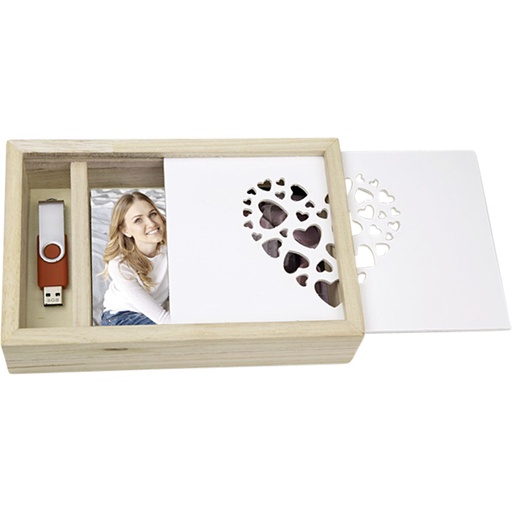 [410615] ZEP Love Box USB           13x18 Wood for Photos and Stick CZ1257