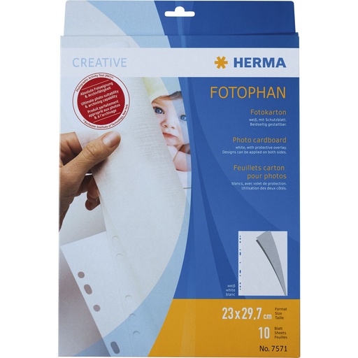 [118299] Herma Photo Cardboard white 10 Sheets                   7571