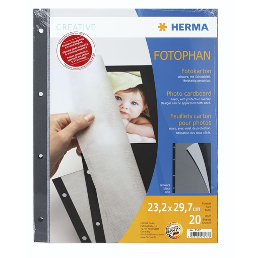[458453] Herma Photo Carton black 20 Sheets 7577