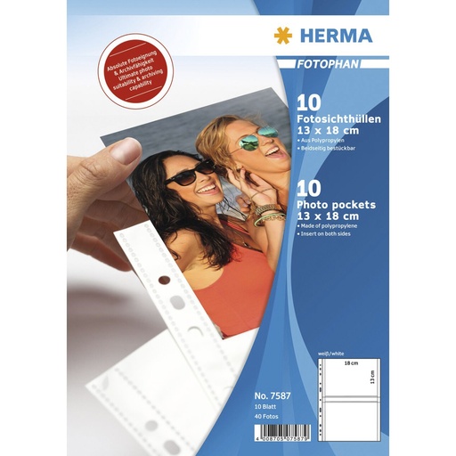 [510362] Herma fotophan 13x18 10 Sheets white 7587