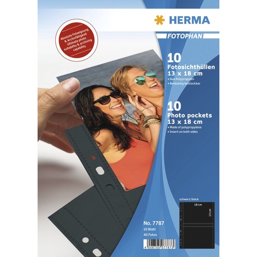 [610477] Herma fotophan 13x18 black 10 Sheets 7787