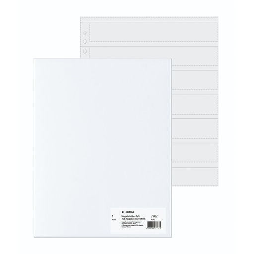 [647149] Herma Negative pockets  PP clear 100 Sheets/5-Strips         7767
