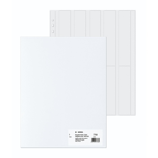 [647230] Herma Negative pockets PP clear 100 Sheets/4-Strips         7768